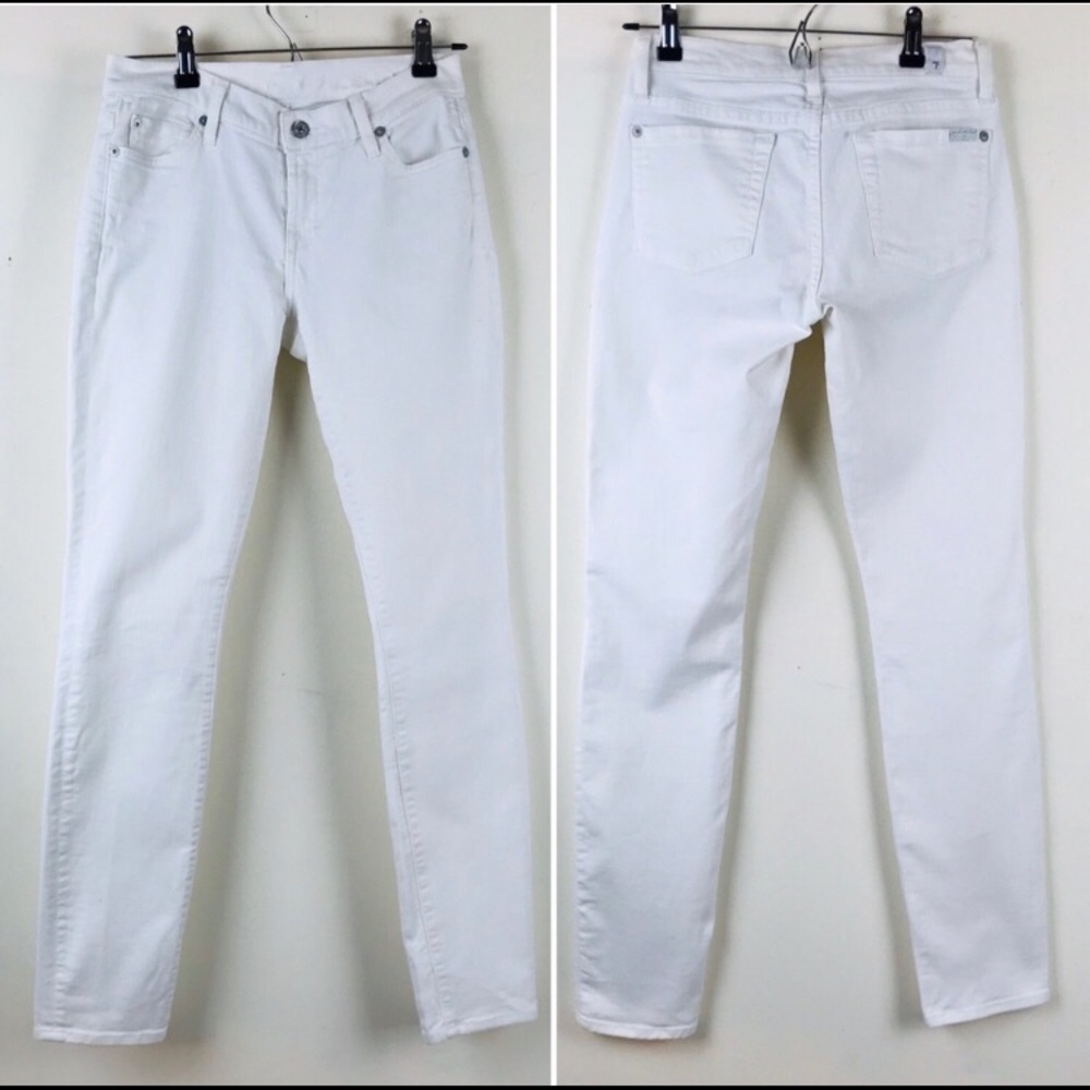 7 for all Mankind White Skinny Jeans